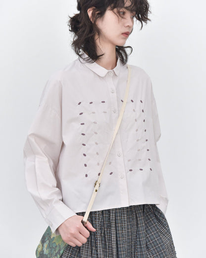 早秋熱銷 NEW/ 冥想空間刺繡長袖襯衫