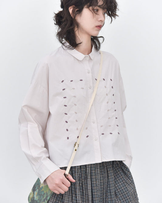早秋熱銷 NEW/ 冥想空間刺繡長袖襯衫