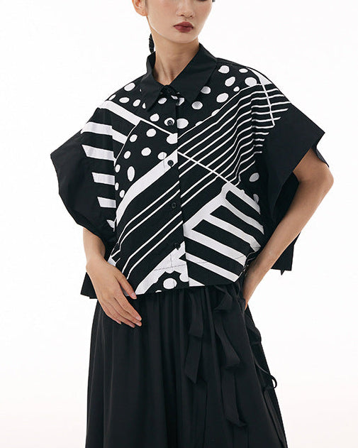 2026春夏新款蝙蝠幾何印花襯衫 AB3