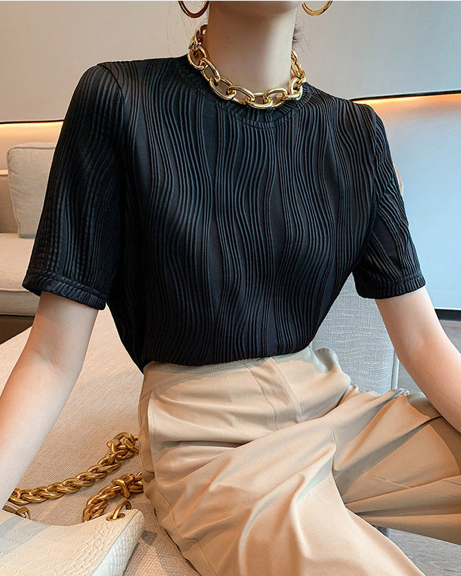夏季新款｜立體波紋設計親膚時尚實穿上衣