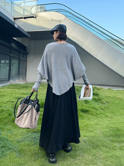 法式慵懶蝙蝠袖船型領大寬T恤