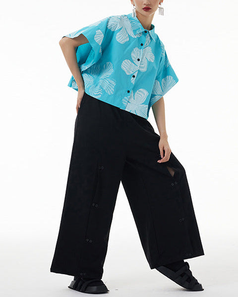 2026春夏新款蝙蝠幾何印花襯衫 FA4