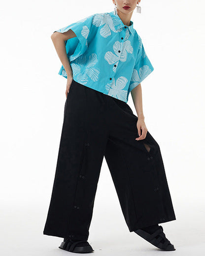 2026春夏新款蝙蝠幾何印花襯衫 FA4