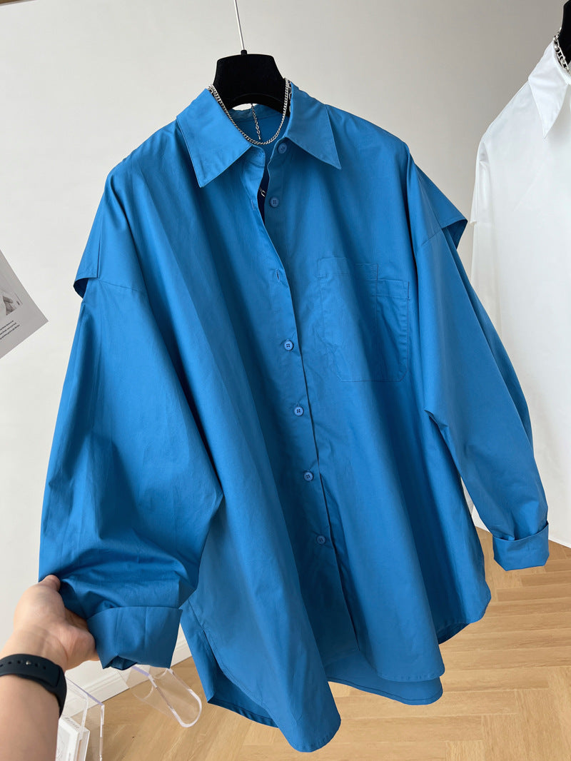法式設計感風衣型造型襯衫