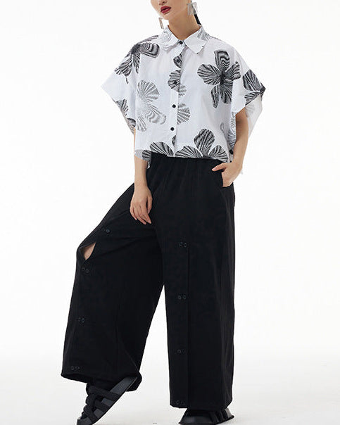 2026春夏新款蝙蝠幾何印花襯衫 FA4