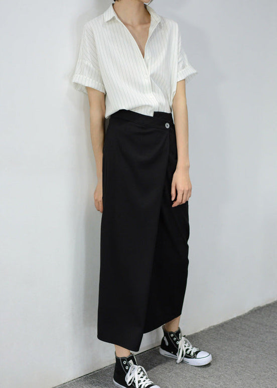 可鹽可甜～一顆扣不對稱八分裙