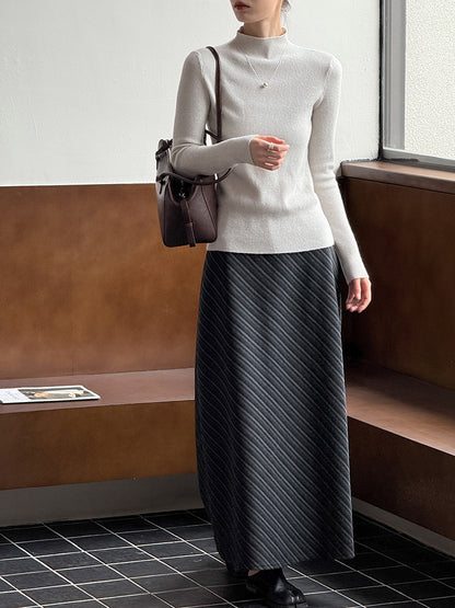 小高領修身毛衣打底上衣-三色