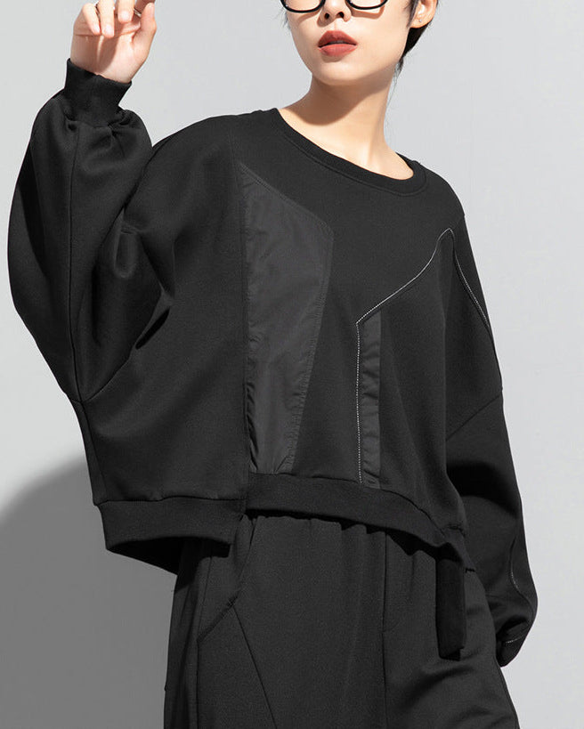 蝙蝠袖寬鬆短版衛衣