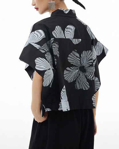 2026春夏新款蝙蝠幾何印花襯衫 FA4