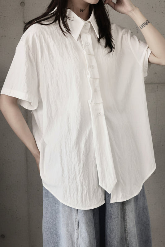 2026 Chic設計款/ 自帶領帶設計款短袖襯衫