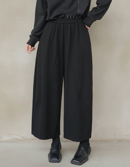 設計感寬直筒九分褲