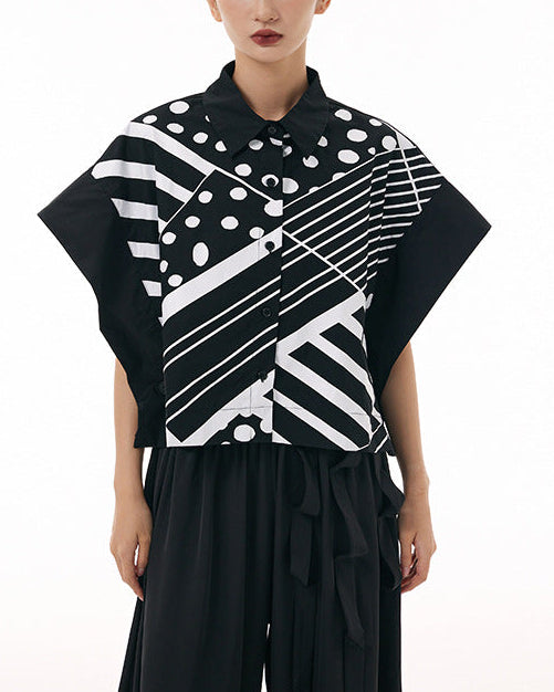 2026春夏新款蝙蝠幾何印花襯衫 AB3