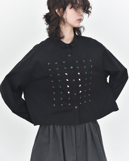 早秋熱銷 NEW/ 冥想空間刺繡長袖襯衫