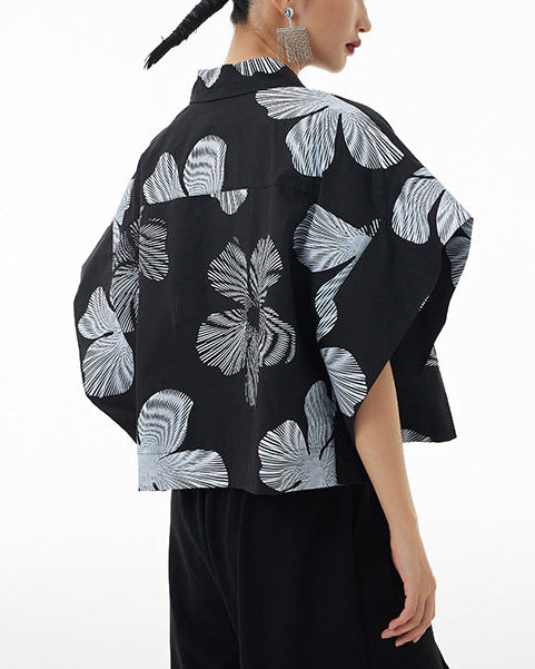 2026春夏新款蝙蝠幾何印花襯衫 FA4