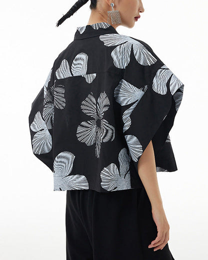 2026春夏新款蝙蝠幾何印花襯衫 FA4