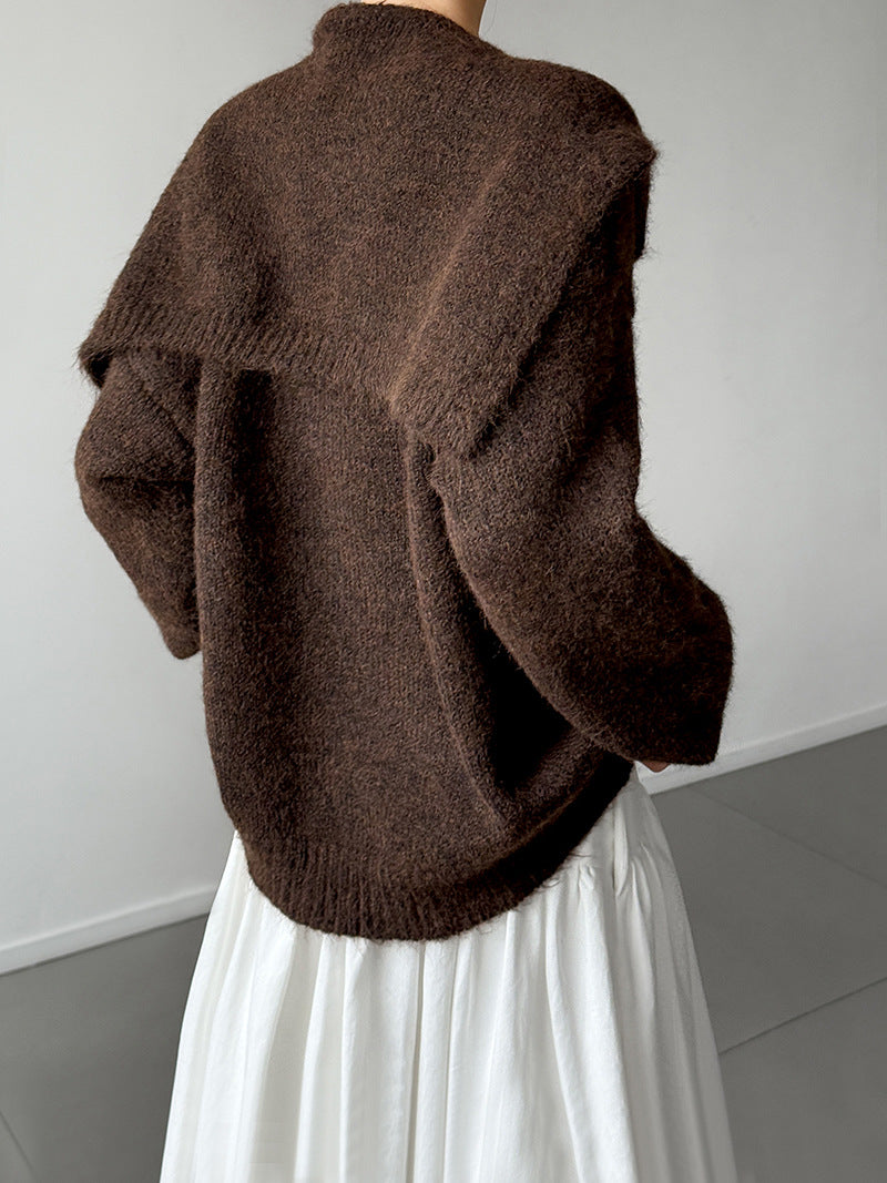 溫柔感！小姐姐毛衣＋海軍披肩（含羊毛8802）