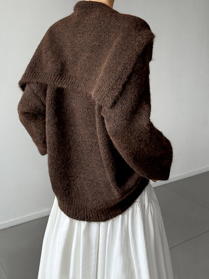 溫柔感！小姐姐毛衣＋海軍披肩（含羊毛8802）