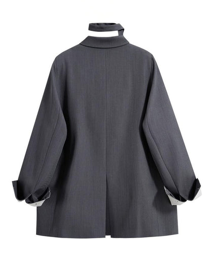 酷甜風後開叉造型西裝外套