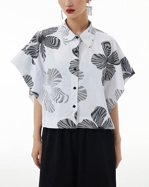 2026春夏新款蝙蝠幾何印花襯衫 FA4