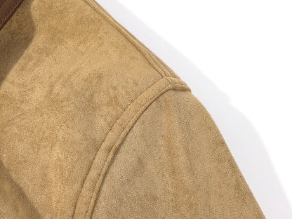 年輕感鹿皮絨英倫復古短夾克