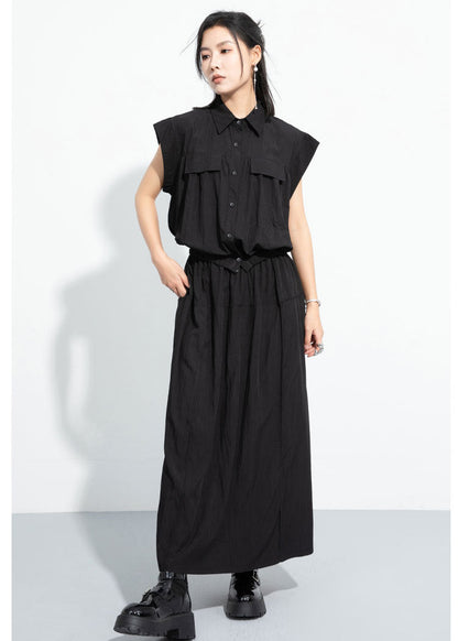 2026新款/個性設計款收腰無袖背心襯衫