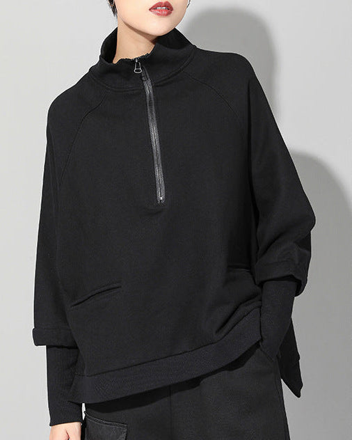 超熱銷/ 假兩件袖子套頭時尚寬鬆衛衣