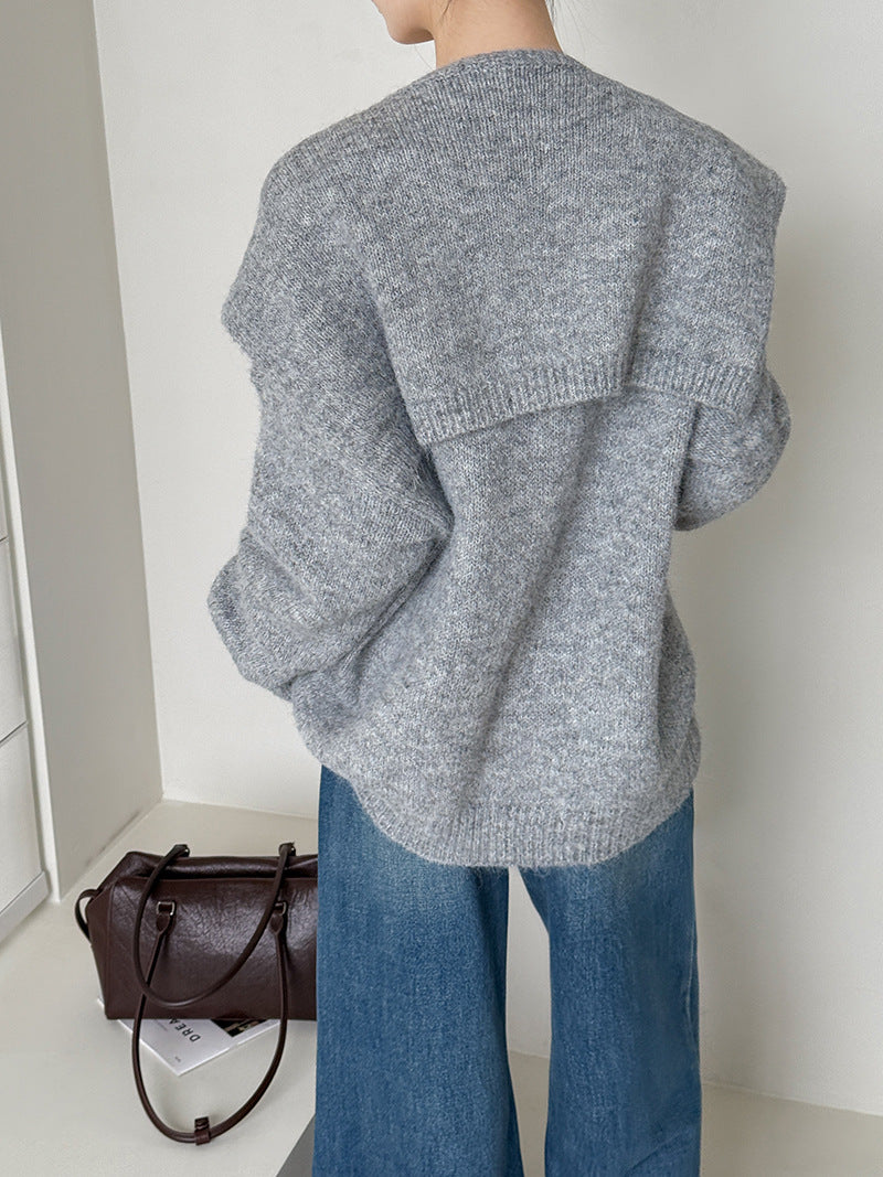 溫柔感！小姐姐毛衣＋海軍披肩（含羊毛8802）