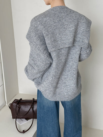 溫柔感！小姐姐毛衣＋海軍披肩（含羊毛8802）