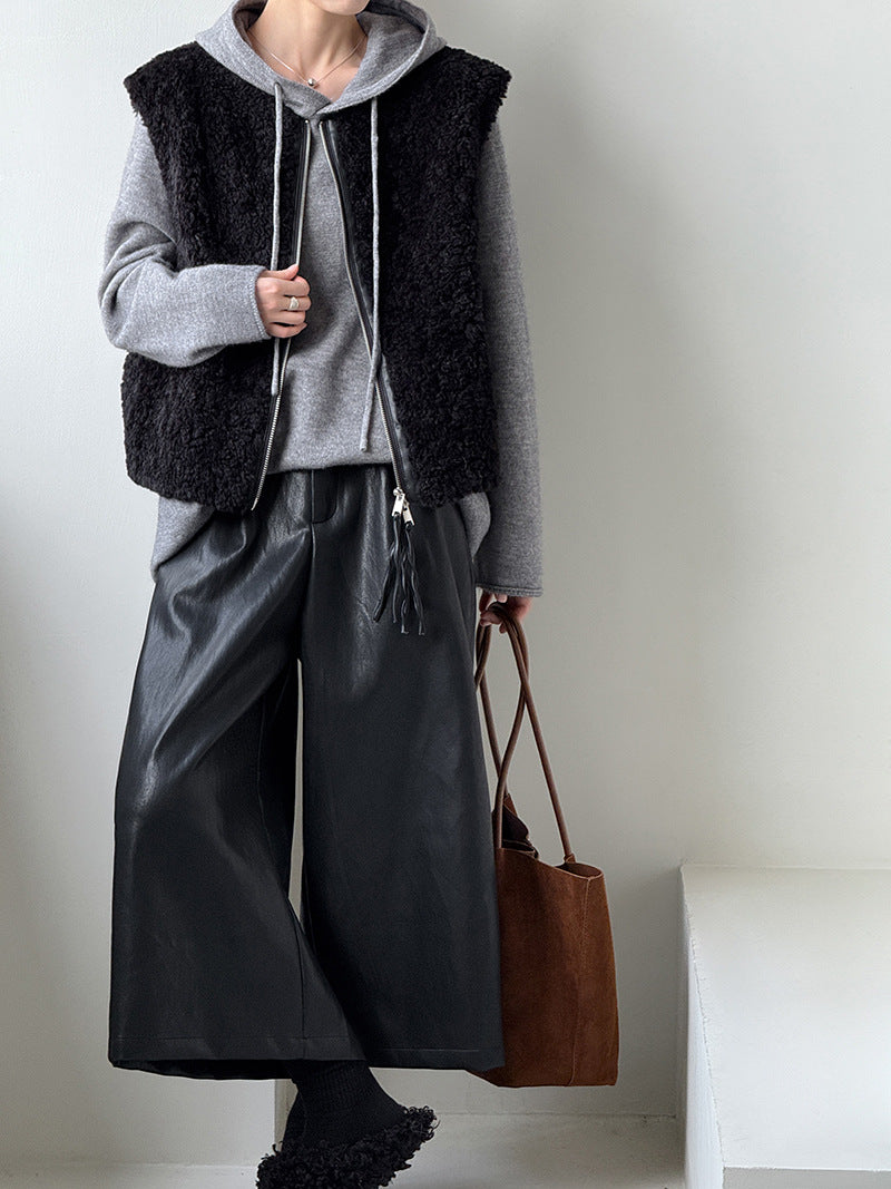 毛絨絨羊羔高質感造型保暖背心