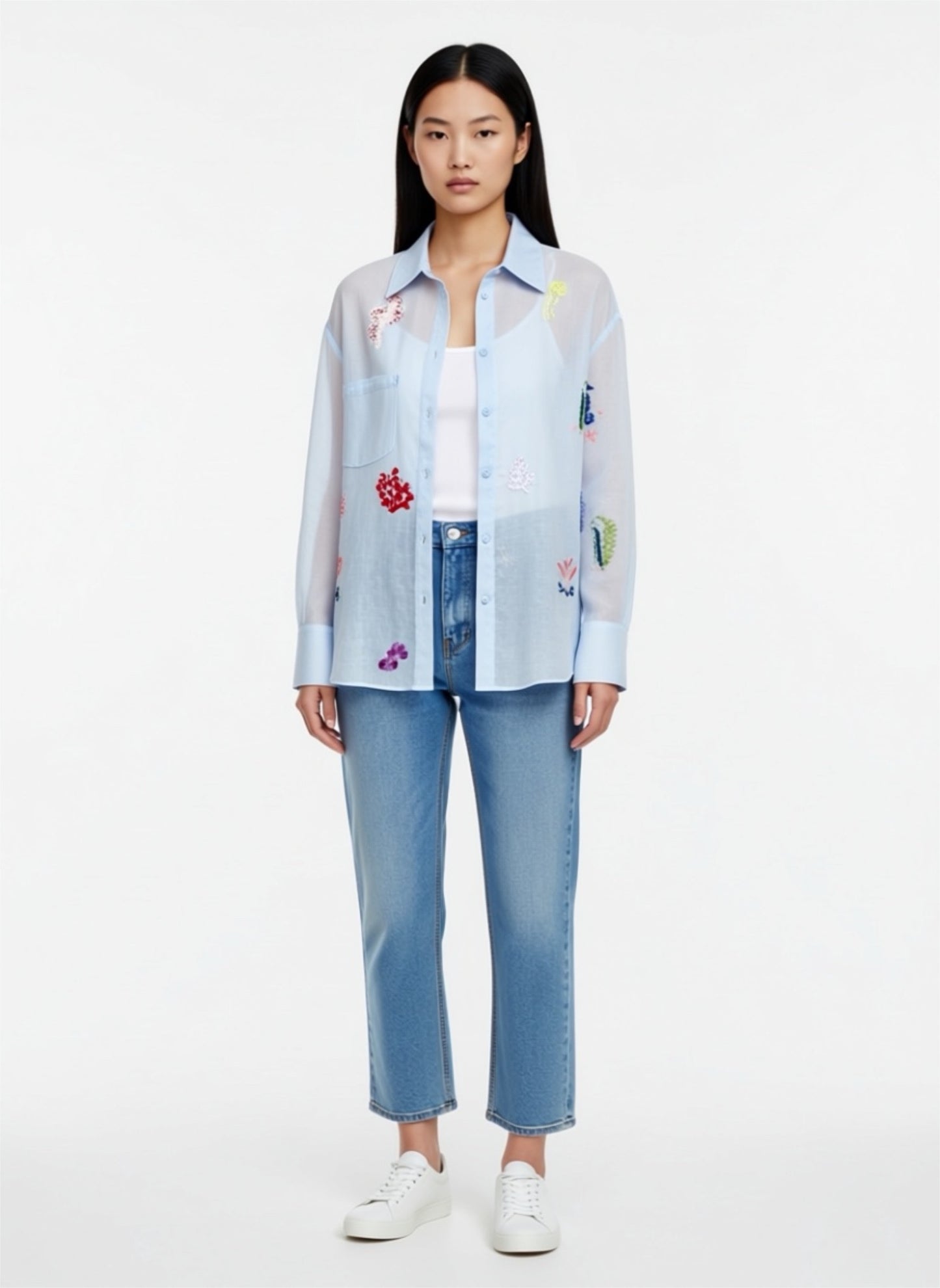 海洋之愛～重工刺繡亞麻防曬襯衣